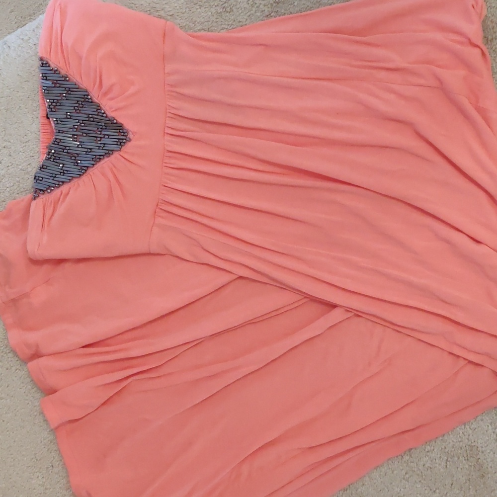Coral strapless backless maxi dress size XS